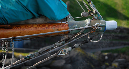 Wooden boat bowsprit  photo