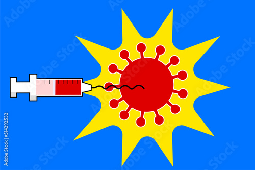 Illustration about vaccine not working in covid-19 virus, inefficiency of vaccines 