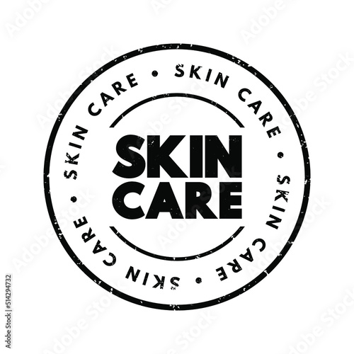 Skin Care text stamp, concept background