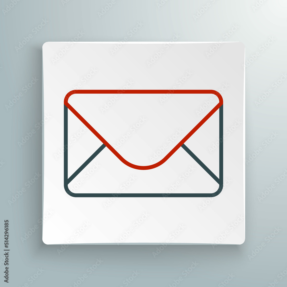 Line Mail and e-mail icon isolated on white background. Envelope symbol e-mail. Email message sign. Colorful outline concept. Vector