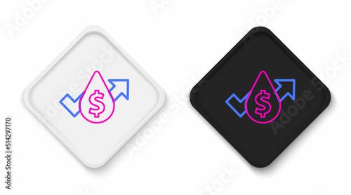 Line Oil price increase icon isolated on white background. Oil industry crisis concept. Colorful outline concept. Vector