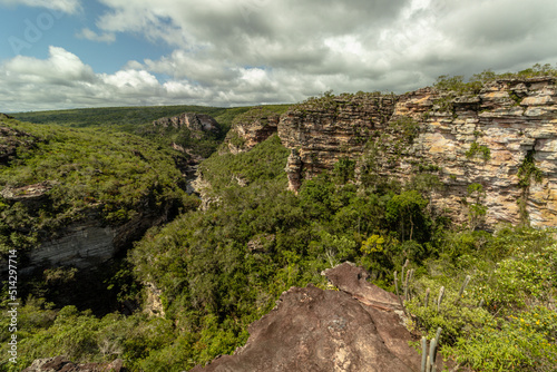 waterfall in the city of Ibicoara, Chapada Diamantina, State of Bahia, Brazil photo