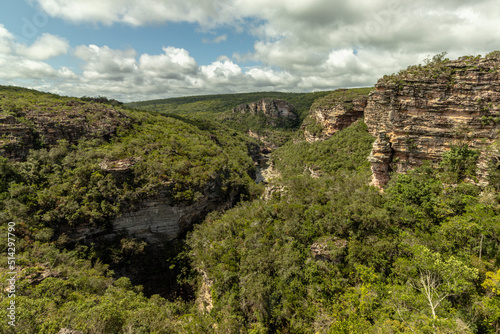 waterfall in the city of Ibicoara, Chapada Diamantina, State of Bahia, Brazil photo