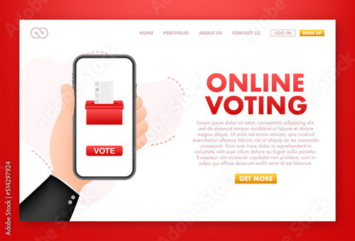 Voting online, e-voting, election internet system. Vector illustration.