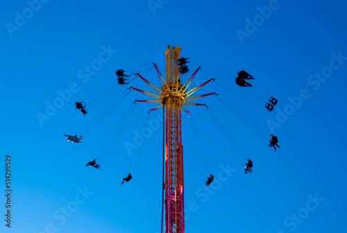 Fairground rides at night