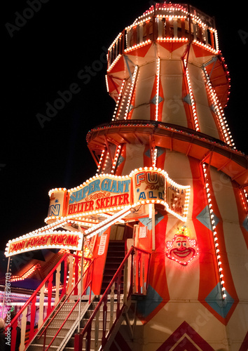 Fairground rides at night