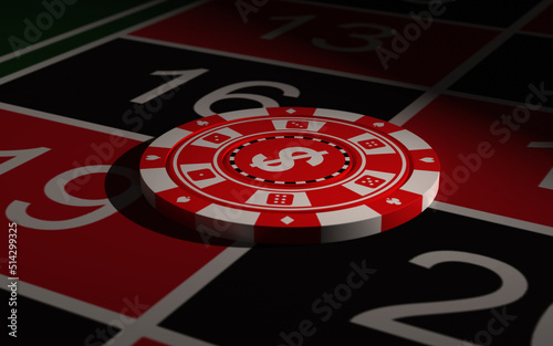 Photography Single Gambling Chip on Table