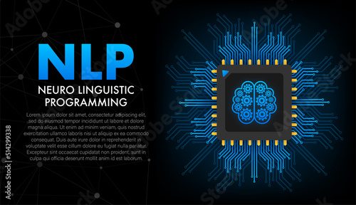 NLP - Neuro linguistic programming, medical concept. Vector stock illustration. photo