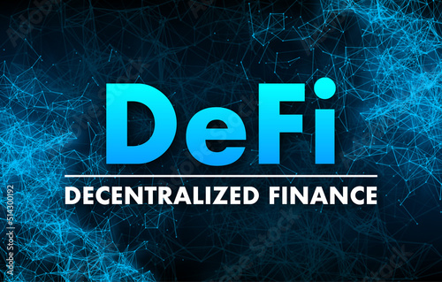 DeFi - Decentralized Finance. Financial technology, blockchain. Digital wallet. Vector stock illustration.