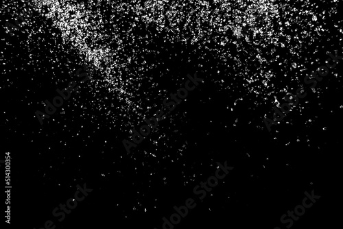 close up of the silver white glitter on black background
