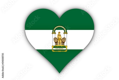 Bandera de Andalucía en corazón