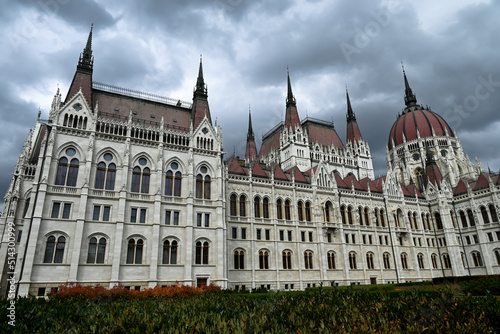 Hungarian Parliament Building Országház view from the back.