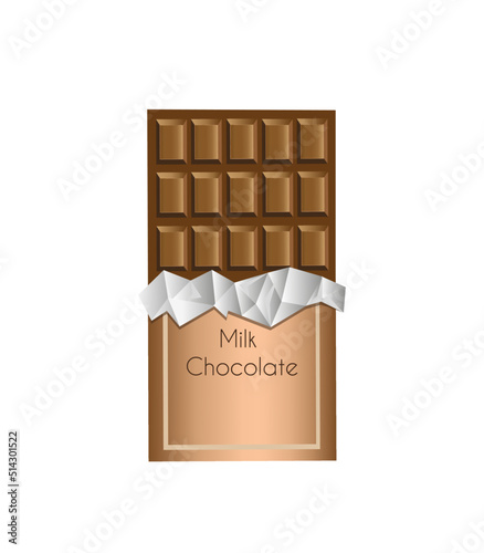milk chocolate on white background