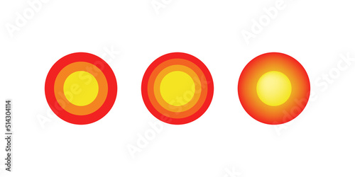 Pain dot vector icon set. Ache red dots, painful spot collection.