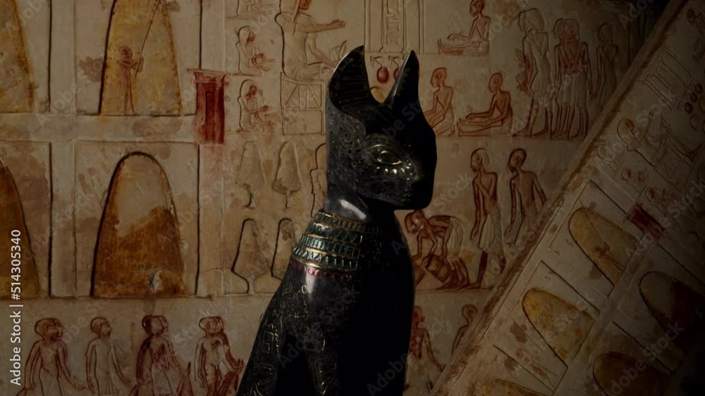 Ancient Egypt Cat Statue II.Animation. 1920×1080.11 Second Long.