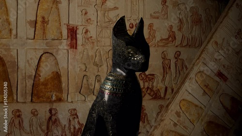 Ancient Egypt Cat Statue II.Animation. 1920×1080.11 Second Long.