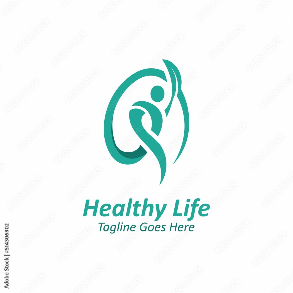 People leaf wellness logo abstract nature design Vector People leaf wellness logo abstract nature design Vector