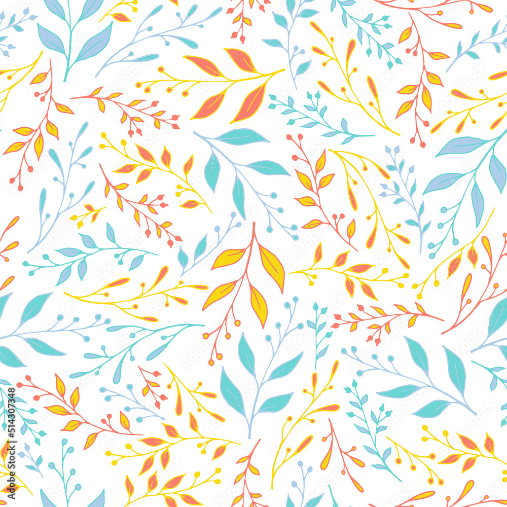 Summer leaf stem pattern seamless vector. Modern Summer leaf stem pattern seamless vector. Modern
