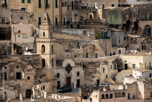 Great view of residential dwellings in Matera  Italy