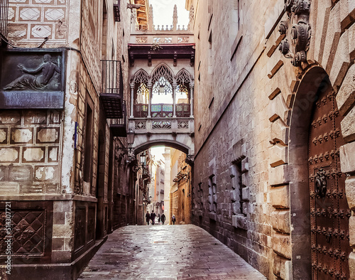 Canvas Print The Gothic Quarter of Barcelona