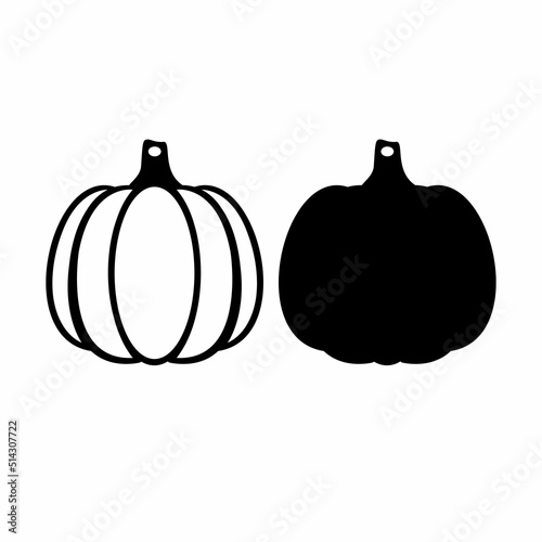 Pumpkin earrings vector style illustration 
design on white background eps.10