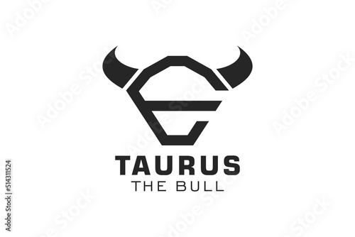 Letter E logo, Bull logo,head bull logo, monogram Logo Design Template Element
