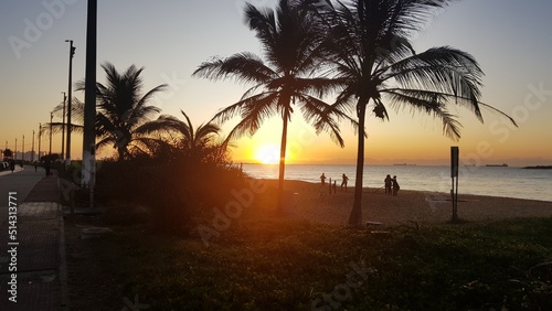 Sunrise on the beach of Itaparica, Vila Velha Espírito Santo. photo