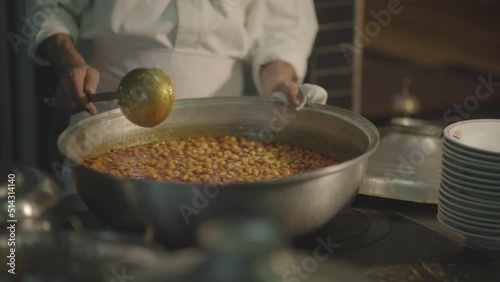 cook cooking beans in a large pot