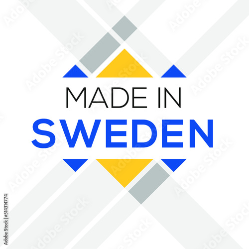 Made in Sweden, vector illustration.