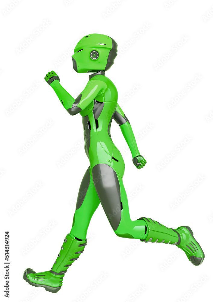 super soldier female running side view super soldier female running side view