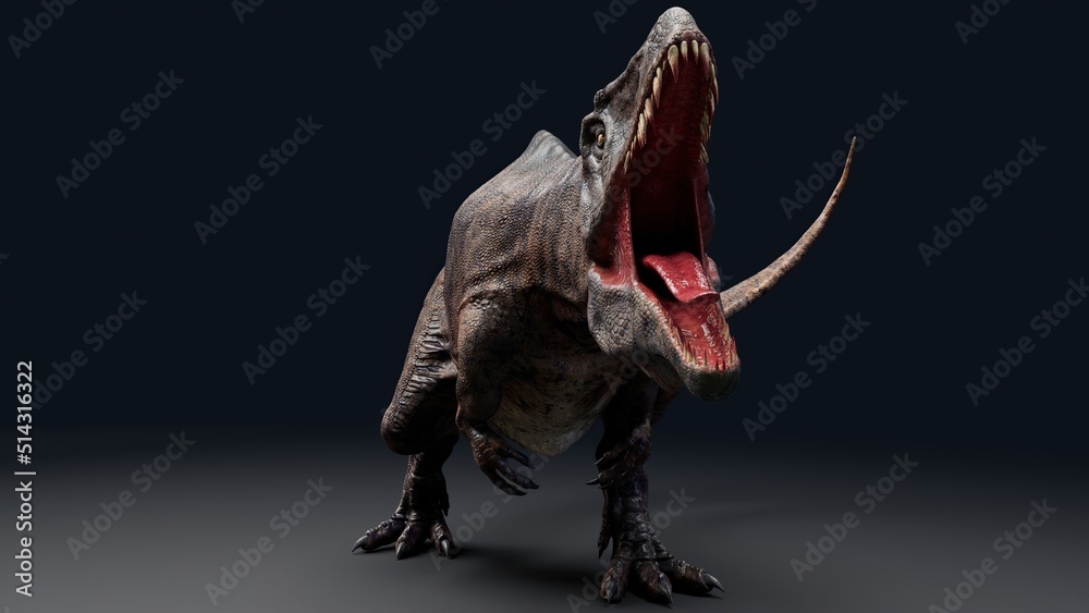 Fototapeta premium Acrocanthosaurus dinosaur , of background. 3d rendering