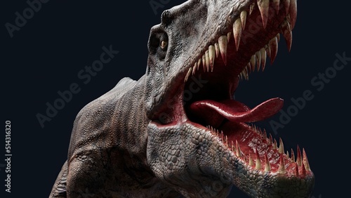 Acrocanthosaurus dinosaur , of background. 3d rendering © racksuz