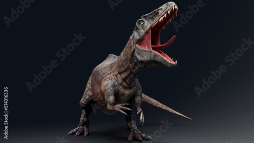 Acrocanthosaurus dinosaur , of background. 3d rendering photo