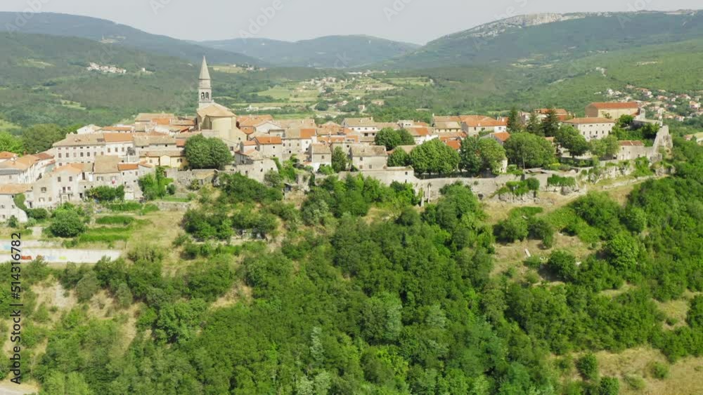 Aerial view of Buzet town in Istra, Croatia Aerial view of Buzet town in Istra, Croatia
