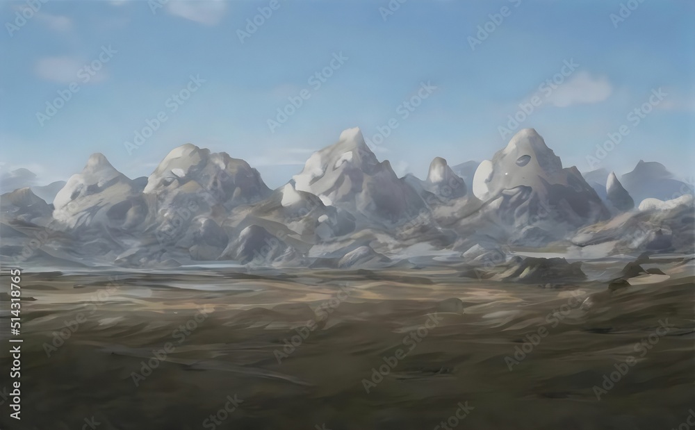 Fototapeta premium illustration of mountain range