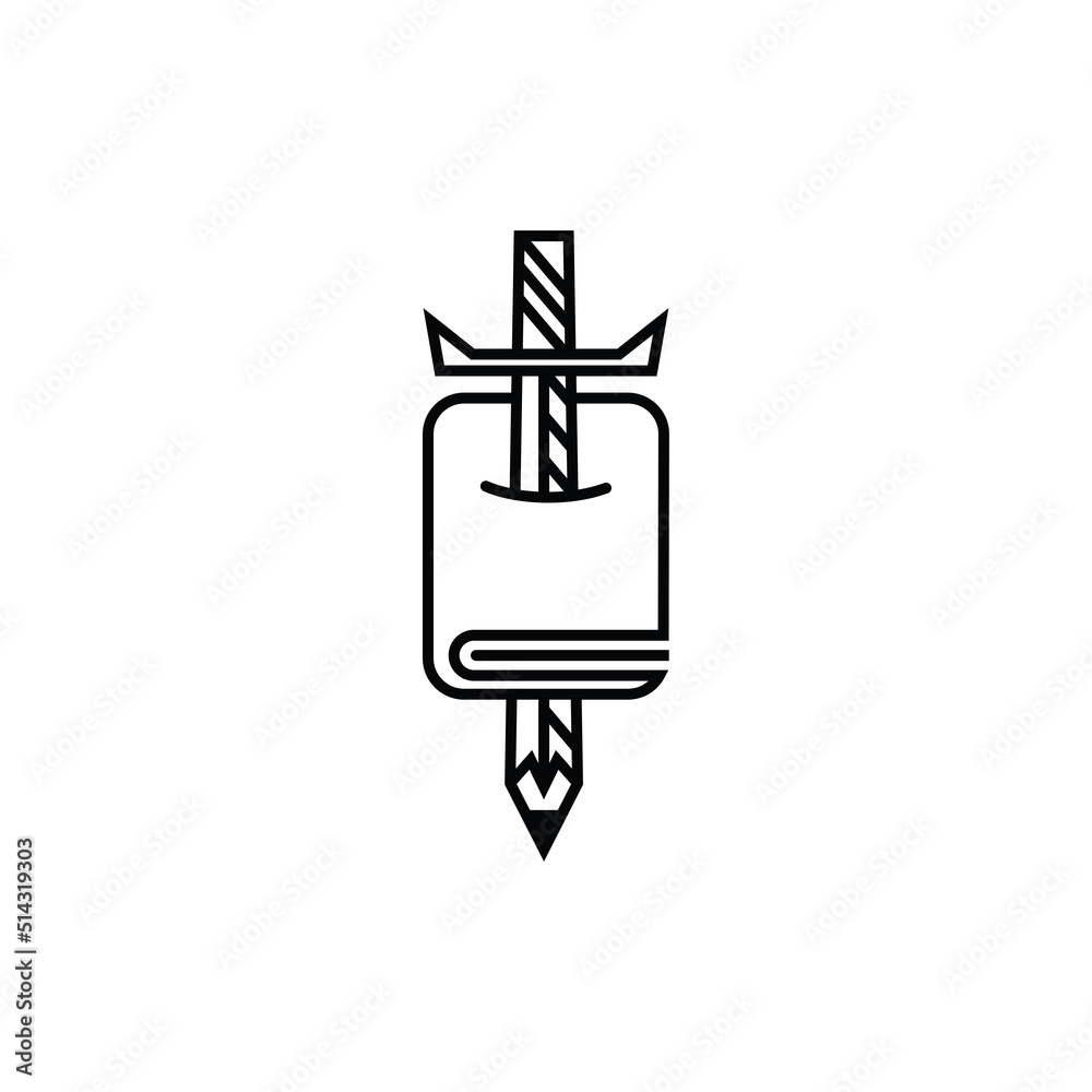 sword book logo line art minimalist symbol icon logo vector illustration design premium vector sword book logo line art minimalist symbol icon logo vector illustration design premium vector