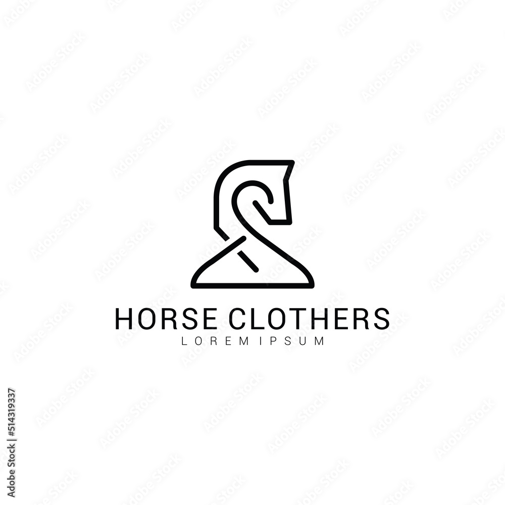Fototapeta premium horse clothers logo line art minimalist symbol icon logo vector illustration design premium vector