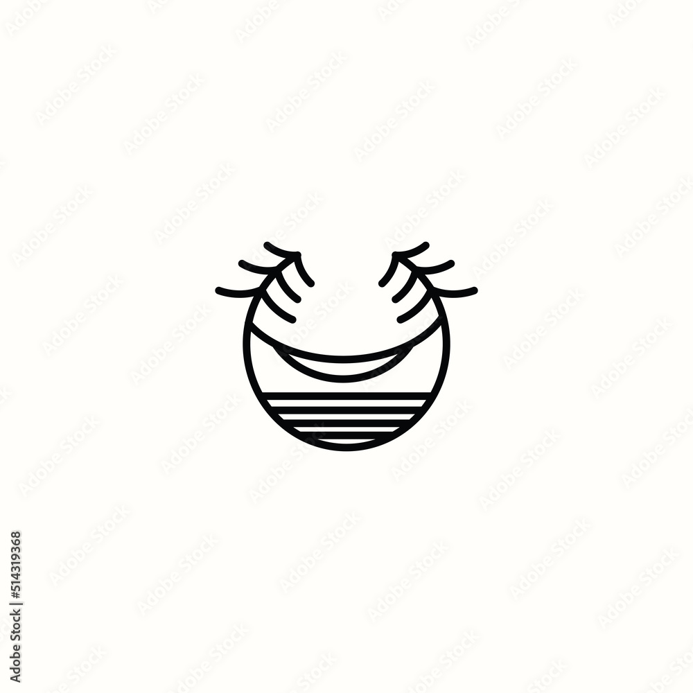 Holiday beach logo icon flat design template premium vector Holiday beach logo icon flat design template premium vector