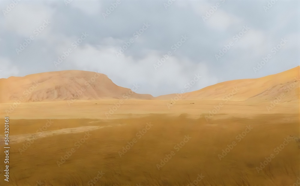 illustration of sandy field