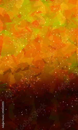 紅葉色の星空のような背景素材（緑・オレンジ・赤・茶色・黒）