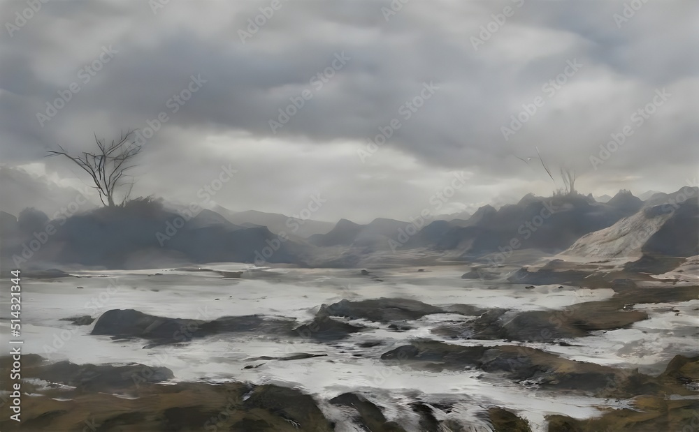 Fototapeta premium storm clouds over the rocky mountains