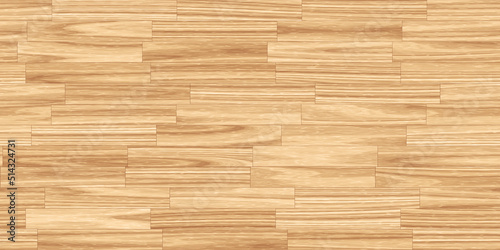 Seamless classic parquet wood floor background texture. Tileable light brown redwood, oak or pine hardwood horizontal planks repeat pattern. Wooden laminate or linoleum tiles. 3D rendering..