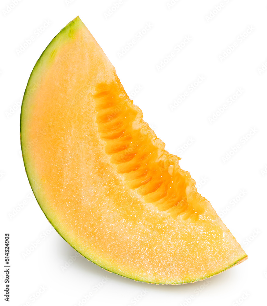 Sweet Yellow melons isolated on white background, Melon or cantaloupe isolated on white background With clipping path.