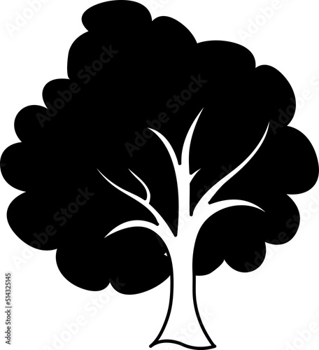 Black Tree. Vector Illustration on white background..eps