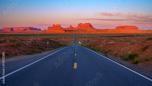 Sunrise at Forrest Gump Hill in Monument Valley