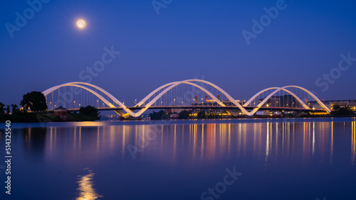 Full Moon Over the Frederick Douglass Bridge and Anacostia River