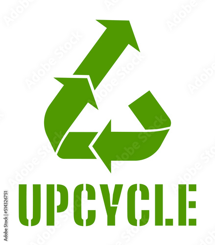 Green upcycle logo and text. 