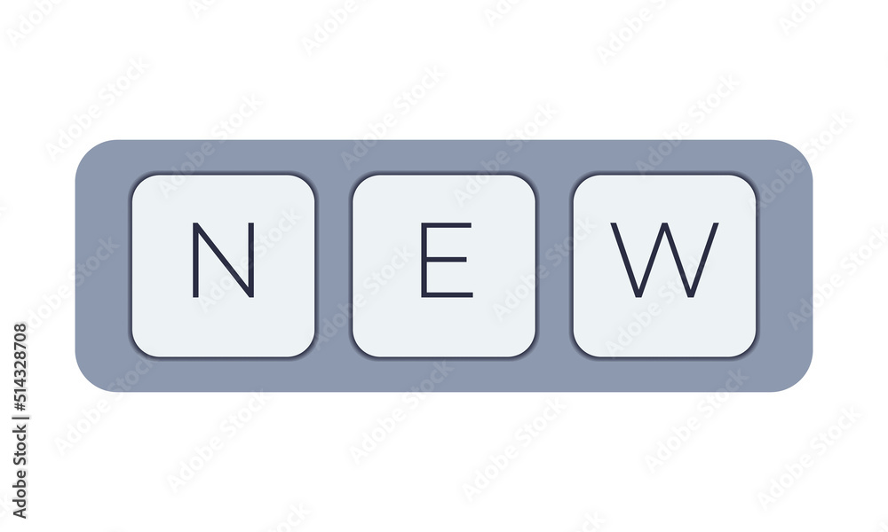 Computer keyboard key with key new. Keyboard keys icon button Computer keyboard key with key new. Keyboard keys icon button