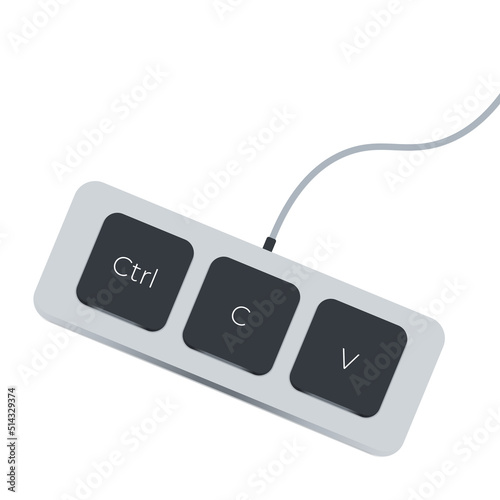 Keyboard keys Ctrl C and Ctrl V, copy and paste the key shortcuts. Computer icon