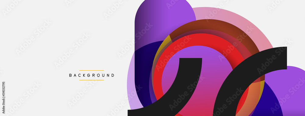 Naklejka premium Creative geometric wallpaper. Minimal abstract background. Circles composition vector illustration for wallpaper banner background or landing page